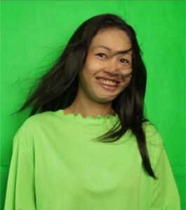 Ms. Ran Cherrn wears green while shooting sequences for the ghostly 'Arb' in 'Freedom Deal' by Jason Rosette